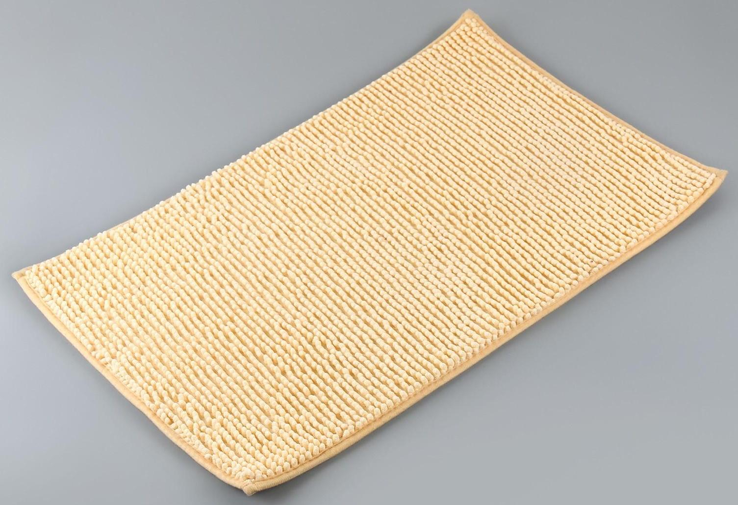 Набор ковриков для ванной и туалета Доляна «Букли», 2 шт: 40×50, 50×80 см цвет бежевый