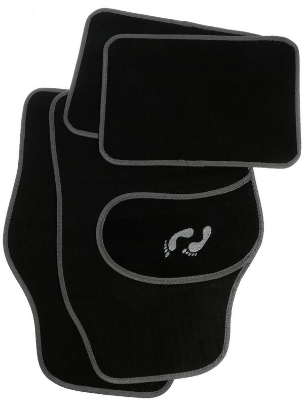 Коврики автомобильные TORSO, ворс, 62×42 см, 43×30 см, серый, набор 4 шт