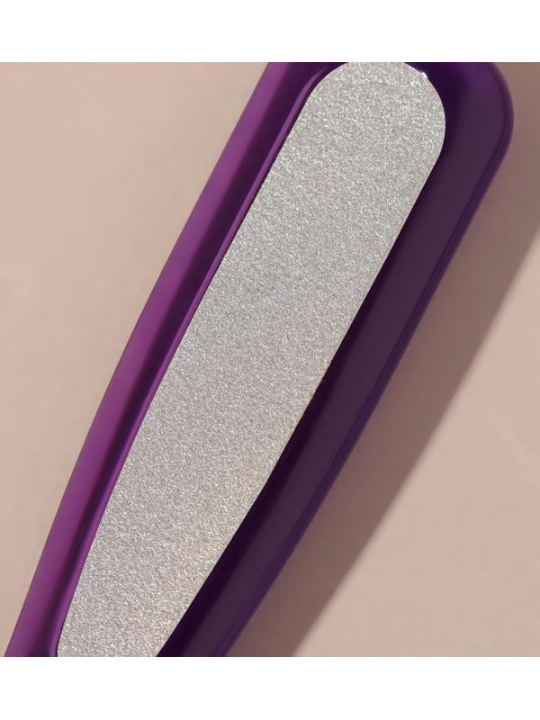 Тёрка для ног, металлическая, с пилкой на ручке, 17 см, цвет МИКС