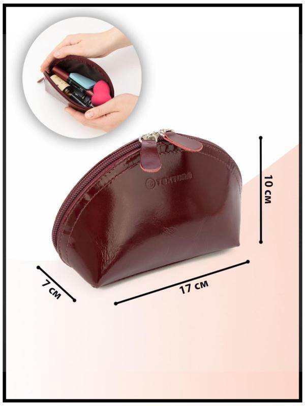 Косметичка на молнии, цвет бордовый шик