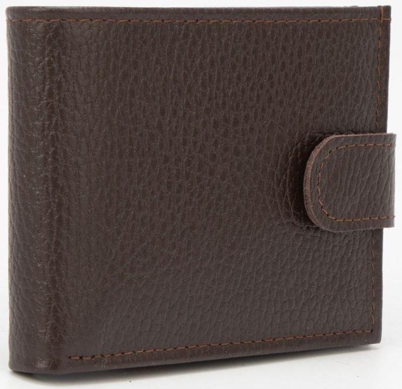 Портмоне на кнопке, для купюр, для карт, для монет, цвет коричневый