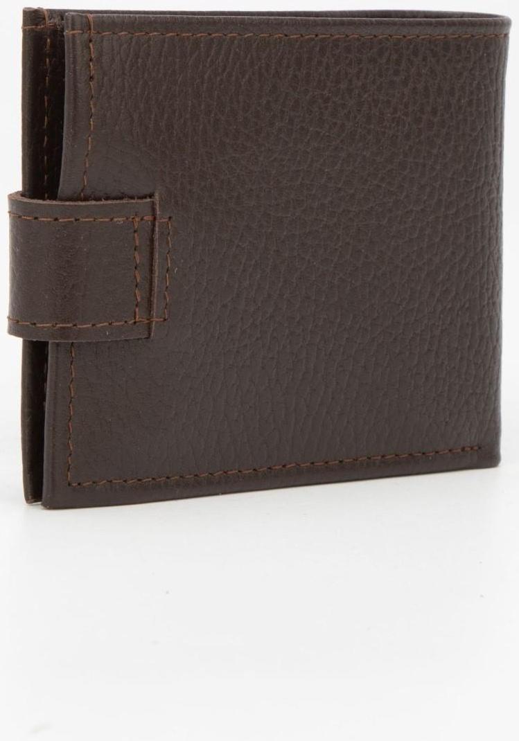 Портмоне на кнопке, для купюр, для карт, для монет, цвет коричневый