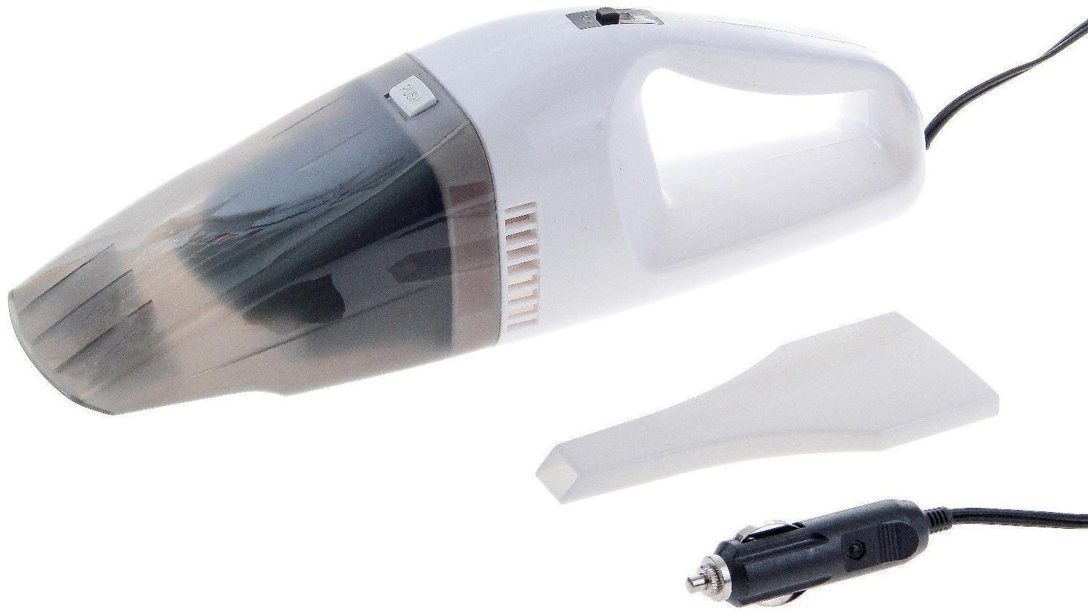 Пылесос автомобильный, 60 Вт, 12 В, белый