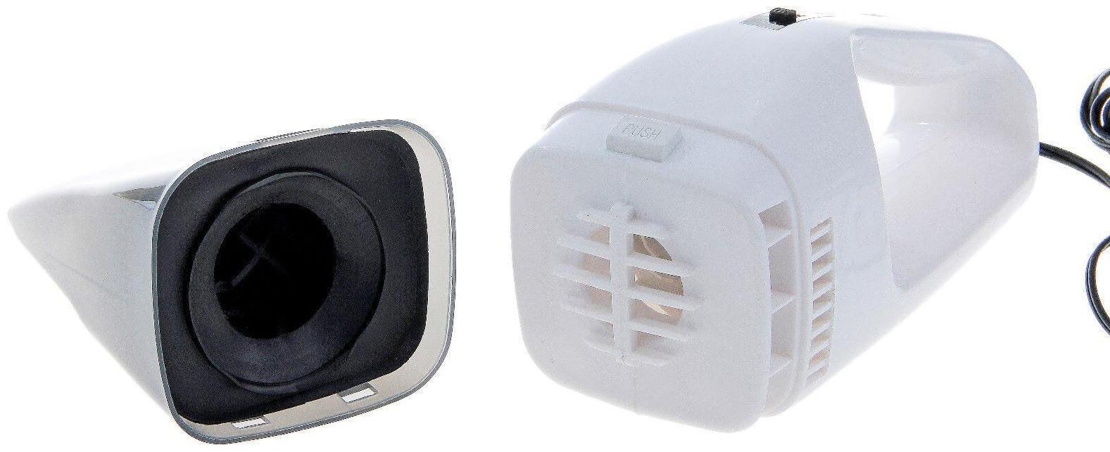 Пылесос автомобильный, 60 Вт, 12 В, белый