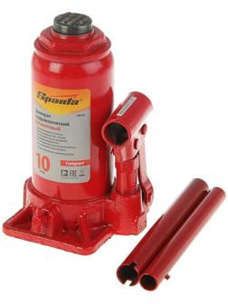 Домкрат гидравлический SPARTA Compact, 10 т, бутылочный, подъем 190–370 мм