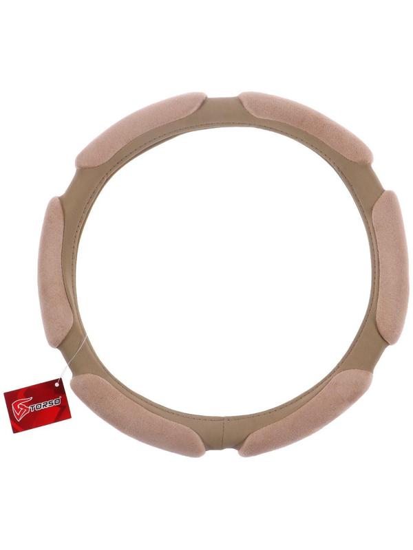 Оплётка TORSO, анатомическая, 6 подушек, велюр, размер 38 см, бежевый