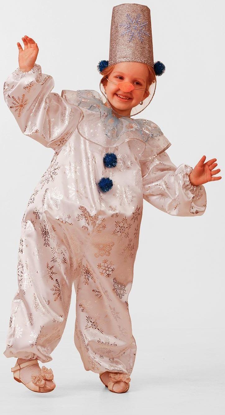 Карнавальный костюм «Снеговичок Снежок», сатин, размер 30, рост 116 см