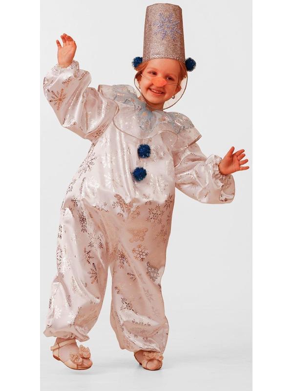 Карнавальный костюм «Снеговичок Снежок», сатин, размер 30, рост 116 см