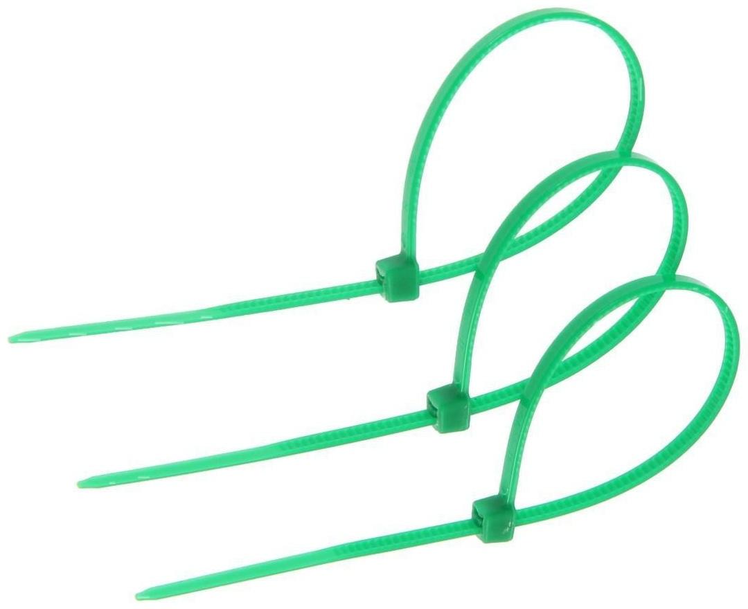 Хомут нейлоновый пластик ТУНДРА krep, для стяжки, 2.5х150 мм, цвет зеленый, в уп. 100 шт