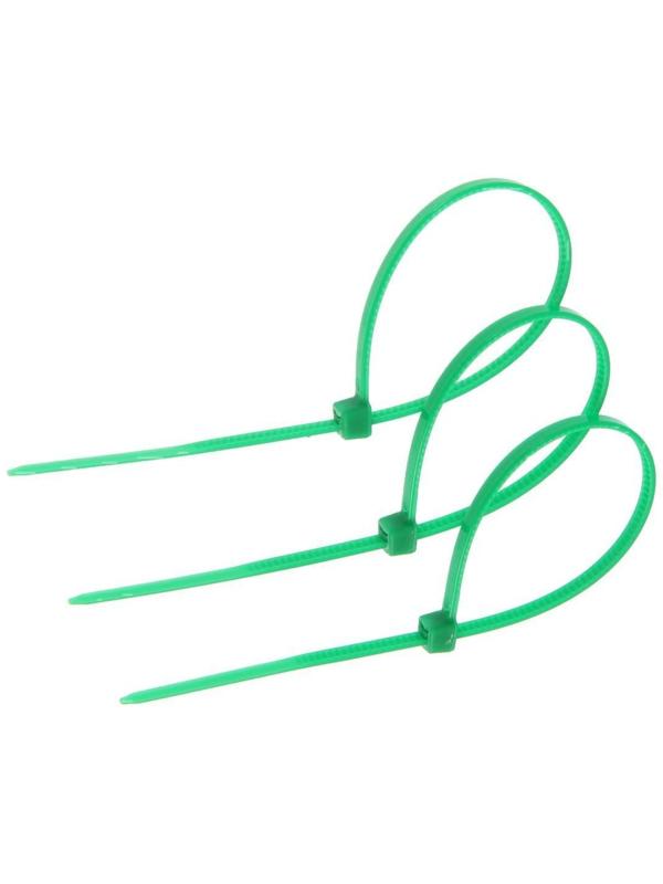 Хомут нейлоновый пластик ТУНДРА krep, для стяжки, 2.5х150 мм, цвет зеленый, в уп. 100 шт