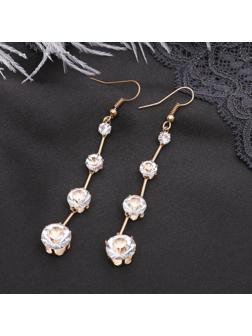 Серьги висячие со стразами 