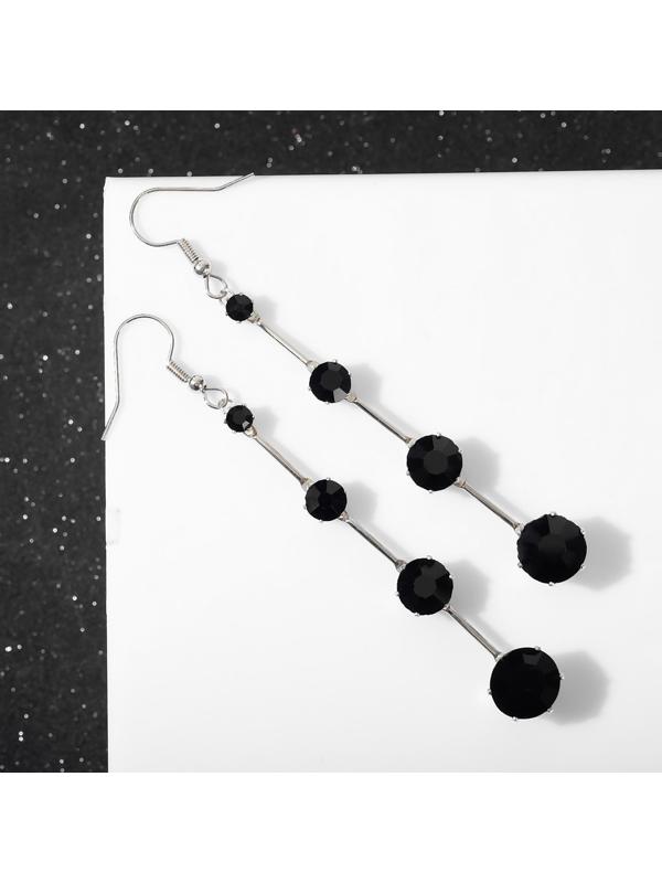 Серьги висячие со стразами 