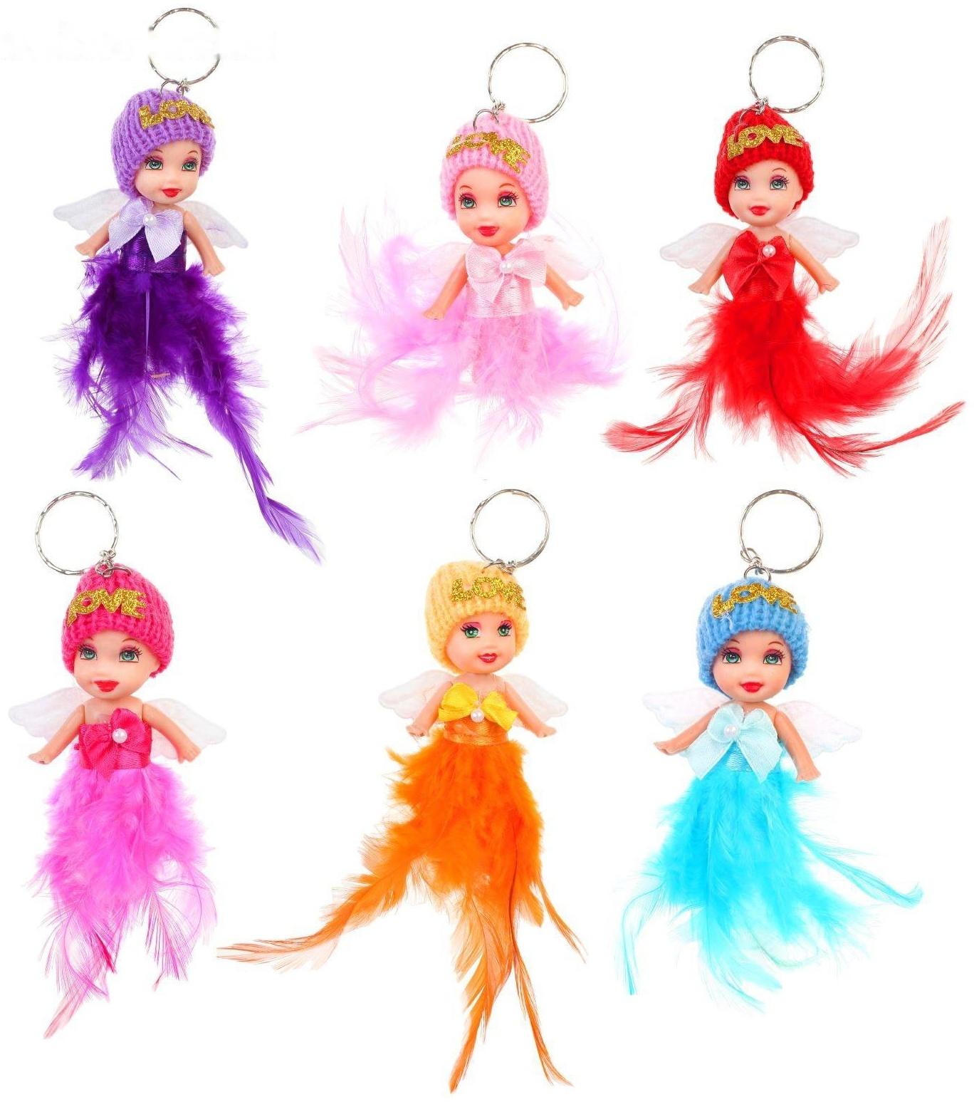 Кукла-брелок «Ангелочек», в шапочке, цвета МИКС