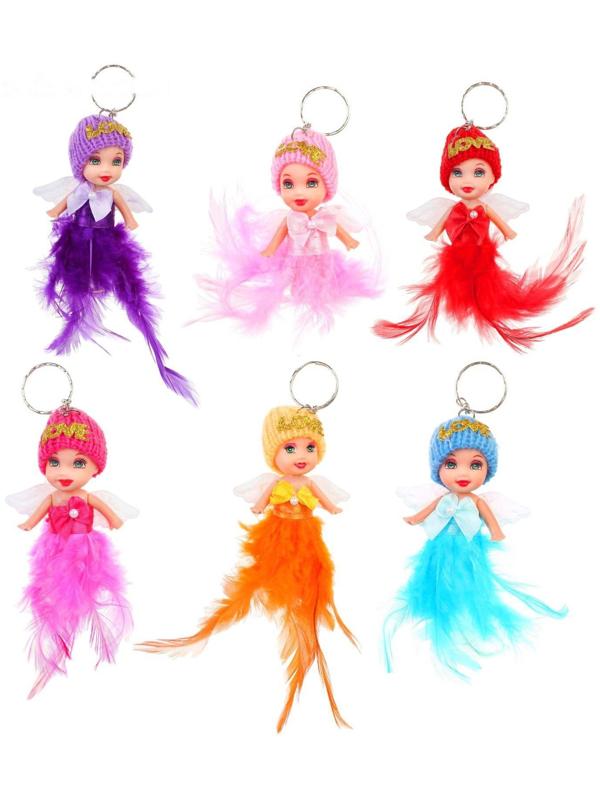 Кукла-брелок «Ангелочек», в шапочке, цвета МИКС