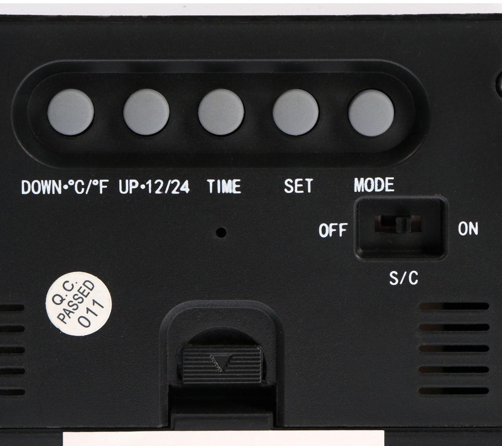 Будильник Luazon LB-20, температура, подсветка срабатывает от хлопка, черный