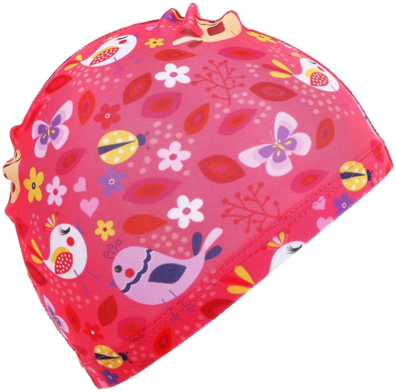 Шапочка для плавания детская «Птички», тканевая, обхват 46-52 см