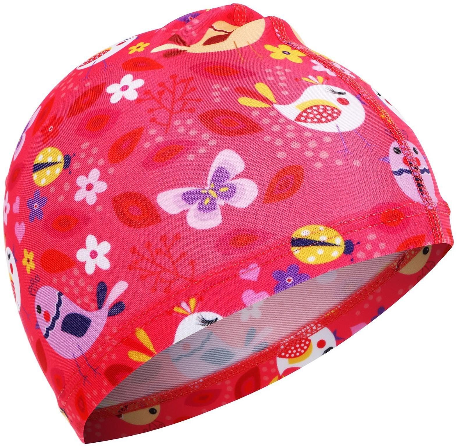 Шапочка для плавания детская «Птички», тканевая, обхват 46-52 см