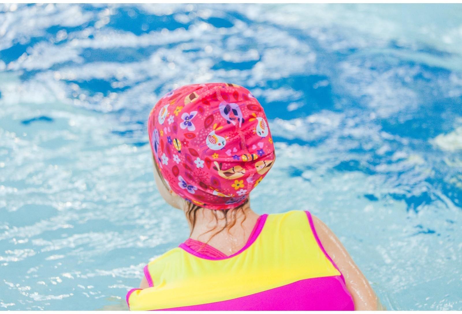 Шапочка для плавания детская «Птички», тканевая, обхват 46-52 см