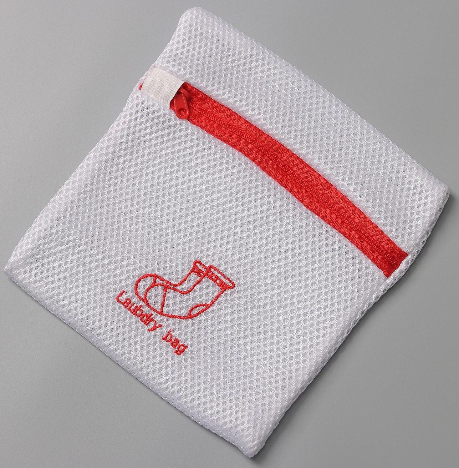 Мешок для стирки носков, 17×20 см, трехслойный, крупная сетка, цвет МИКС