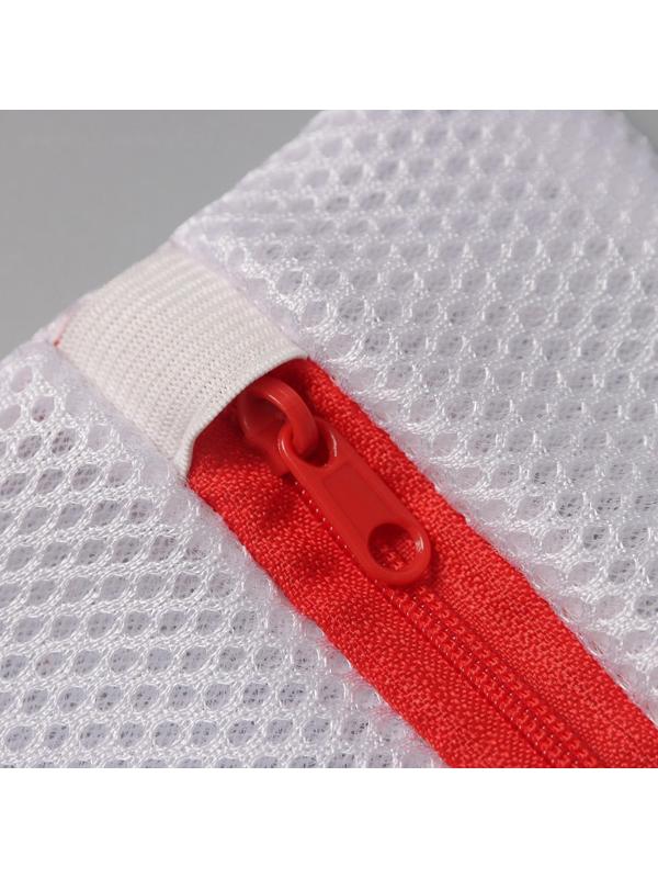 Мешок для стирки носков, 17×20 см, трехслойный, крупная сетка, цвет МИКС