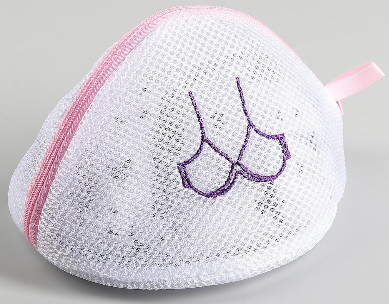 Мешок для стирки бюстгальтеров Доляна, 18×18×17 см, трёхслойный, крупная сетка, цвет МИКС