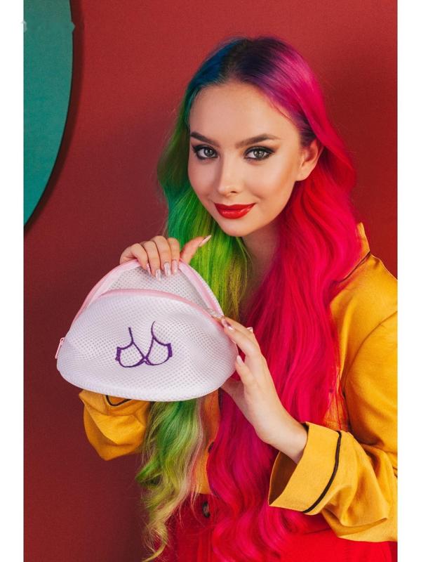 Мешок для стирки бюстгальтеров Доляна, 18×18×17 см, трёхслойный, крупная сетка, цвет МИКС