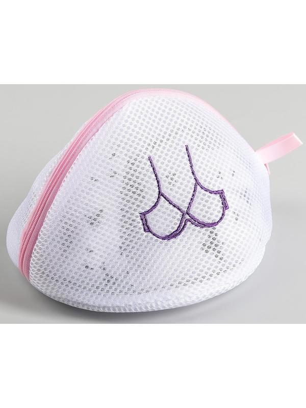 Мешок для стирки бюстгальтеров Доляна, 18×18×17 см, трёхслойный, крупная сетка, цвет МИКС