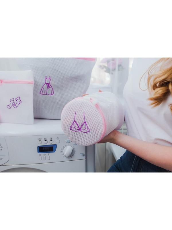 Мешок для стирки бюстгальтеров, 16×16×16 см, трёхслойный, крупная сетка, цвет МИКС