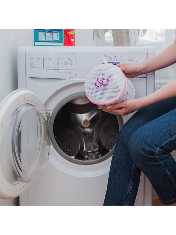 Мешок для стирки бюстгальтеров, 16×16×16 см, трёхслойный, крупная сетка, цвет МИКС