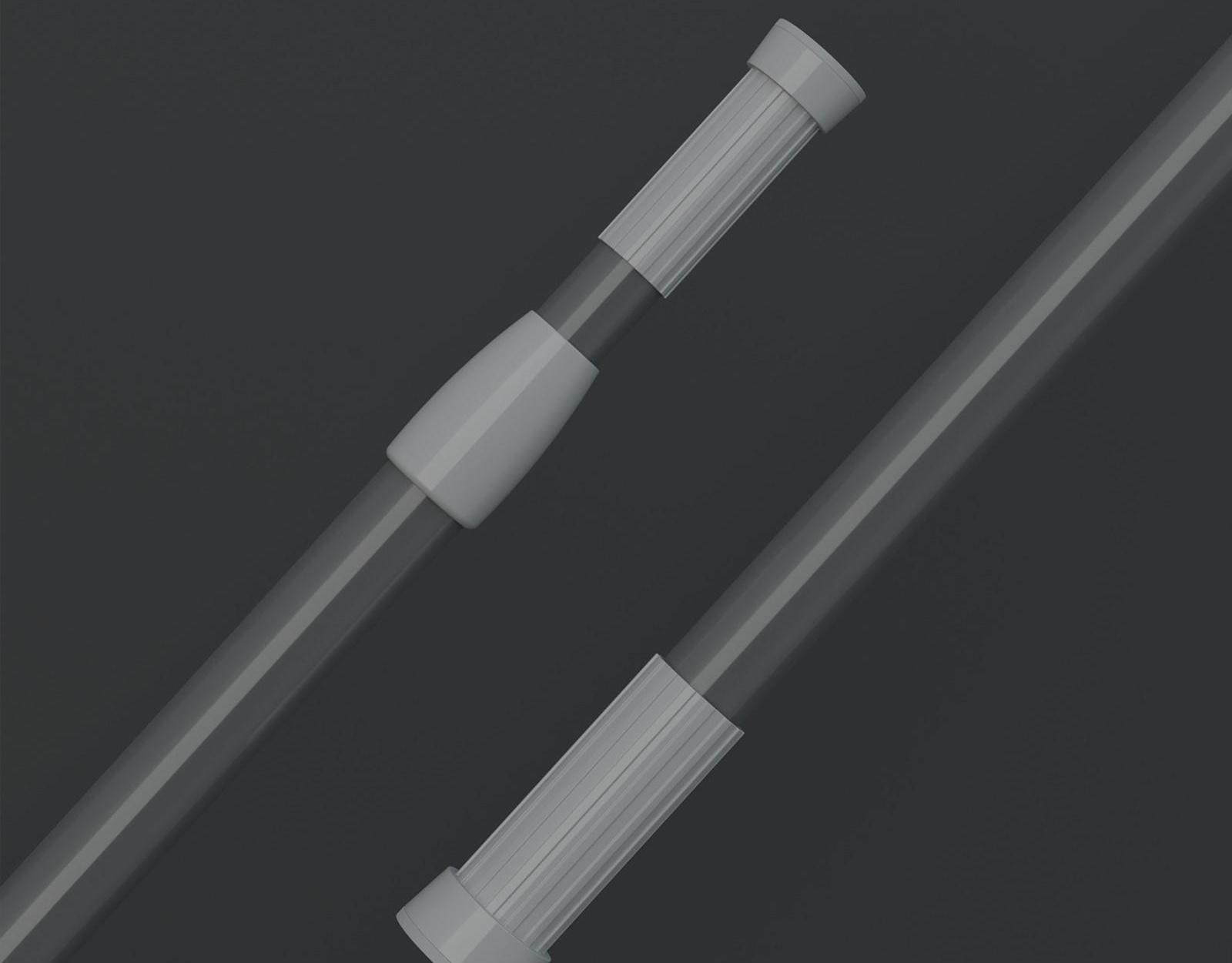 Карниз для ванной комнаты, телескопический, 110-200 см, цвет серый