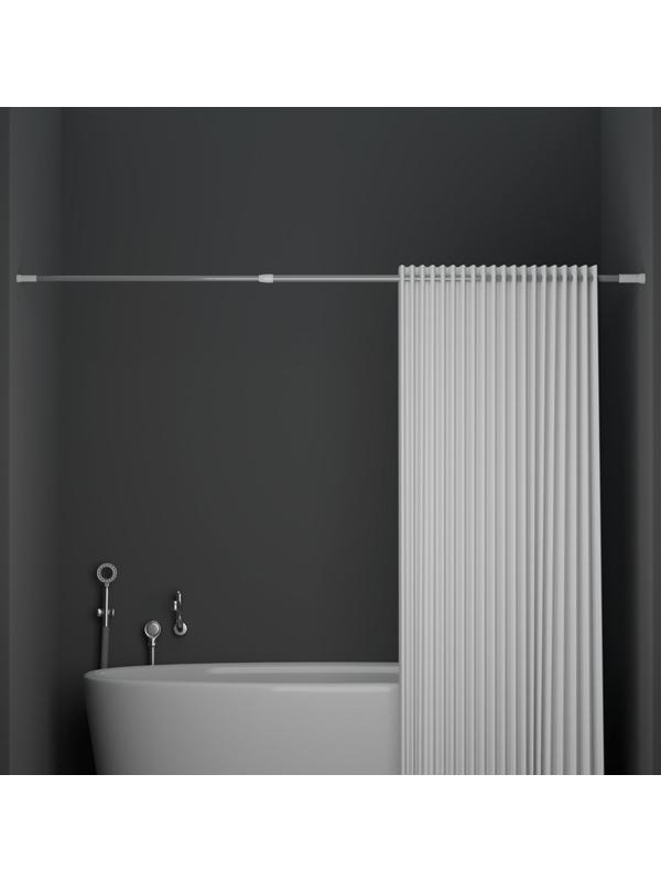 Карниз для ванной комнаты, телескопический, 110-200 см, цвет серый