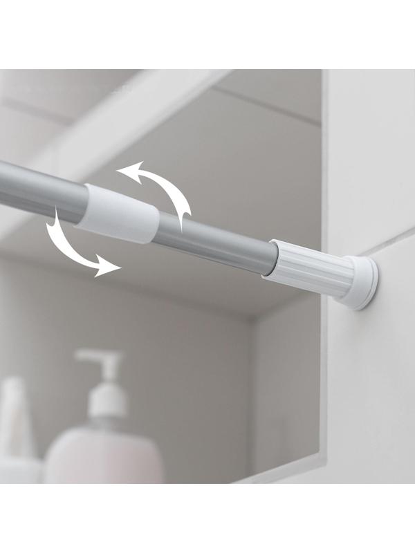 Карниз для ванной комнаты, телескопический, 140-260 см, цвет серый
