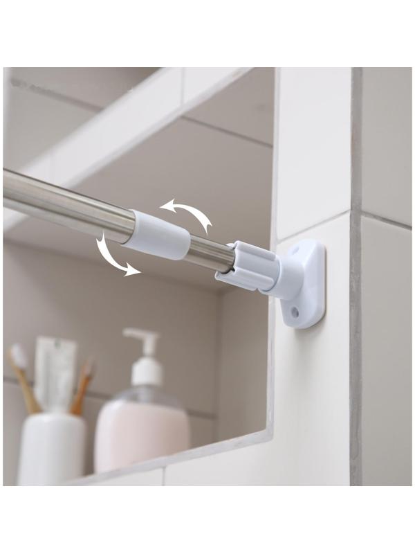 Карниз для ванной комнаты телескопический Доляна, 90-160 см, усиленный, цвет серый