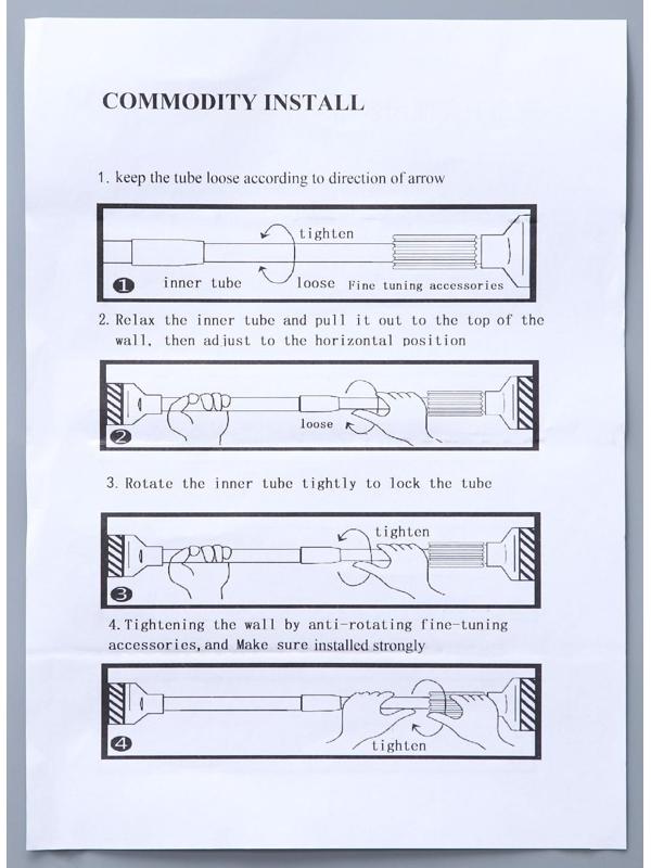 Карниз для ванной комнаты телескопический Доляна, 90-160 см, усиленный, цвет серый