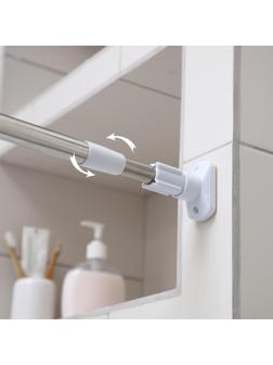 Карниз для ванной комнаты телескопический Доляна, 110-200 см, усиленный, нержавеющая сталь