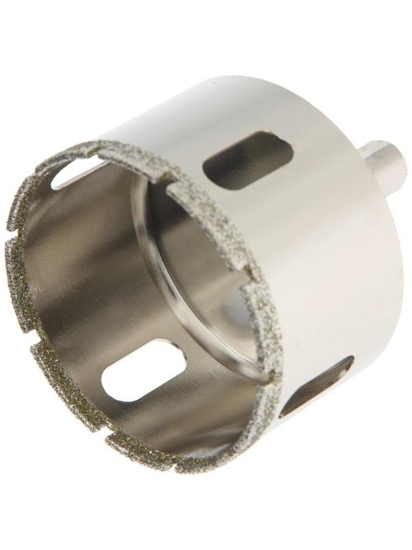 Сверло алмазное по стеклу и керамике ТУНДРА, трехгранный хвостовик, 55 х 65 мм