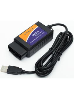 Адаптер для диагностики авто ELM327 OBD II, USB, провод 140 см, версия 1.5