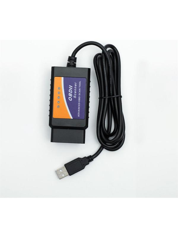 Адаптер для диагностики авто ELM327 OBD II, USB, провод 140 см, версия 1.5