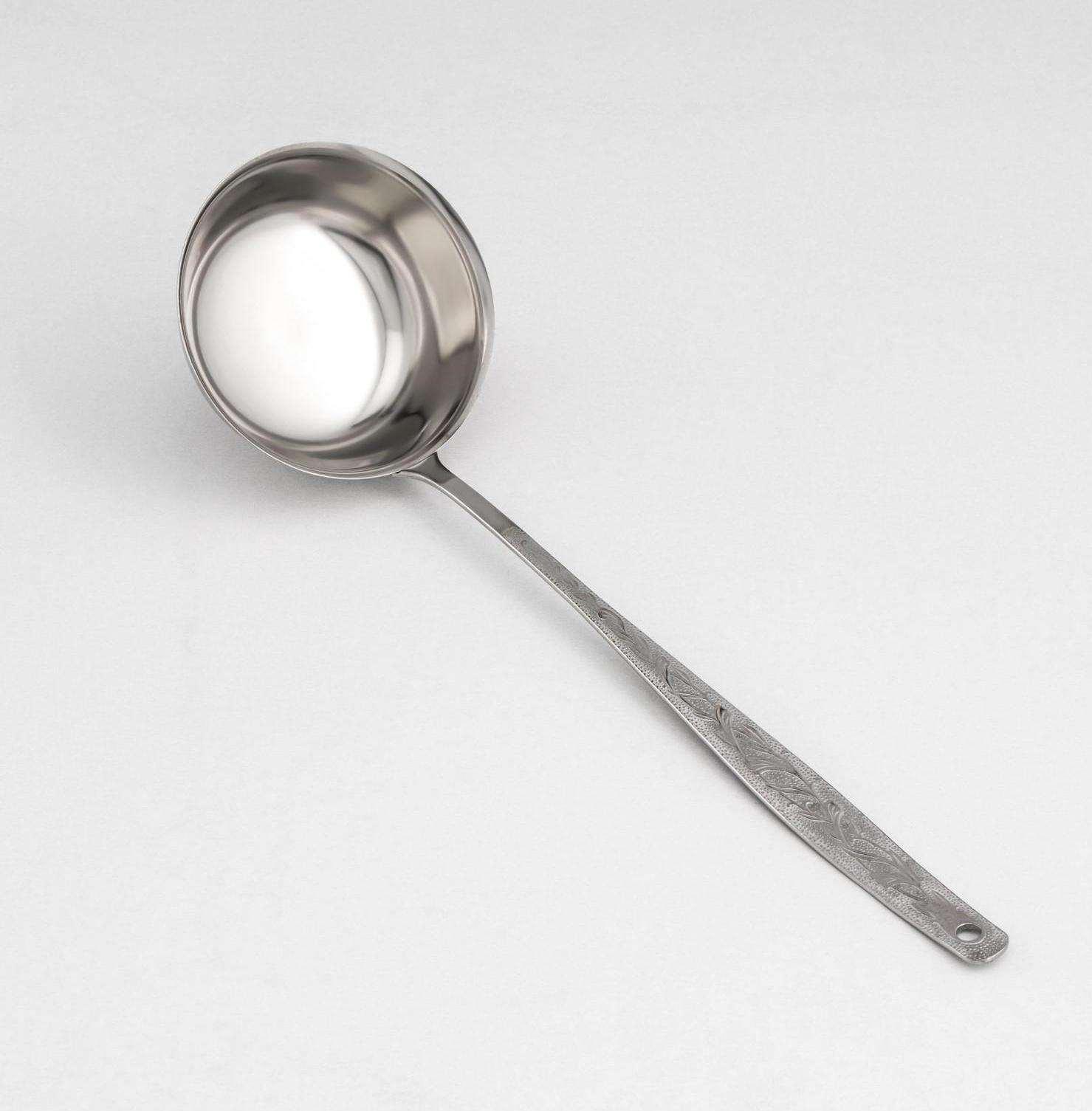 Ложка разливательная малая «Уралочка», 30 см, d=9 см, толщина 2,5 мм (М13), упрощённой обработки