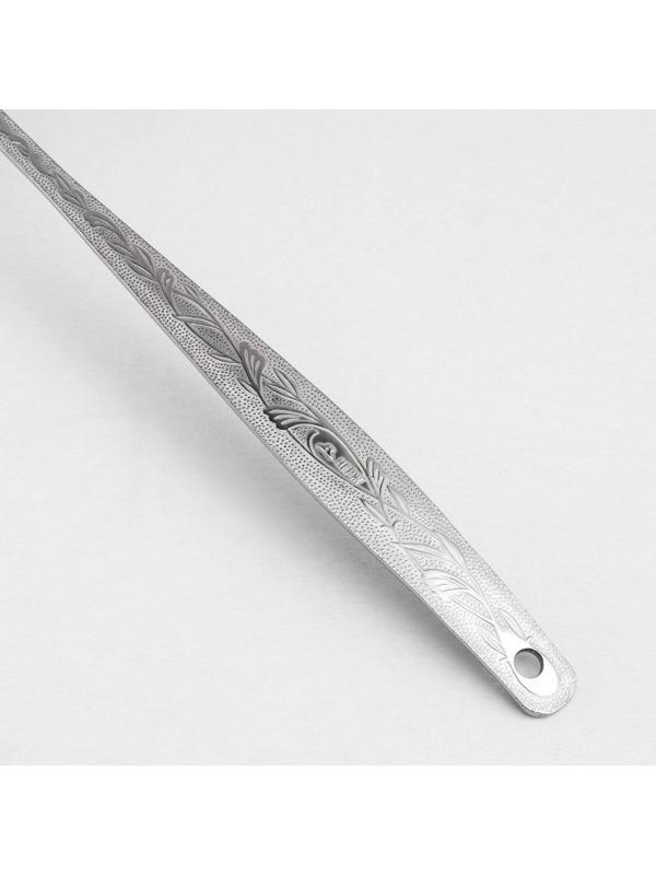 Шумовка большая «Уралочка», 30 см, d=10,5 см, толщина 2 мм, упрощённая обработка, цвет серебряный