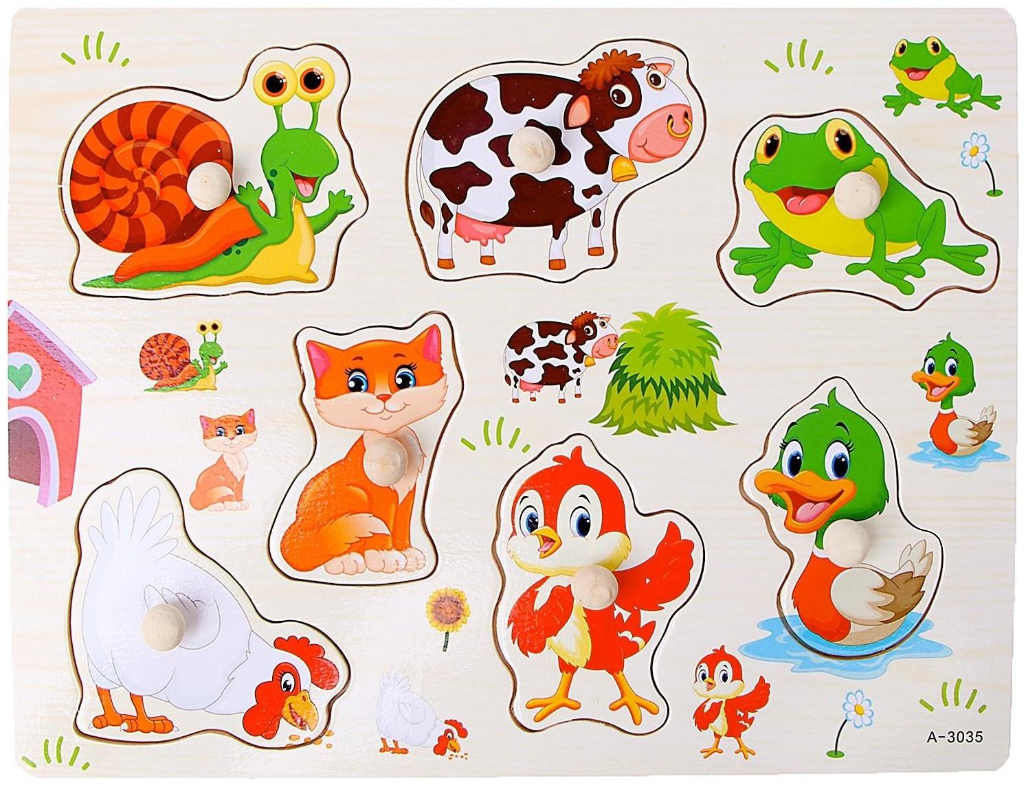 Рамка-вкладыш «Подбери картинку. Животные и птицы»