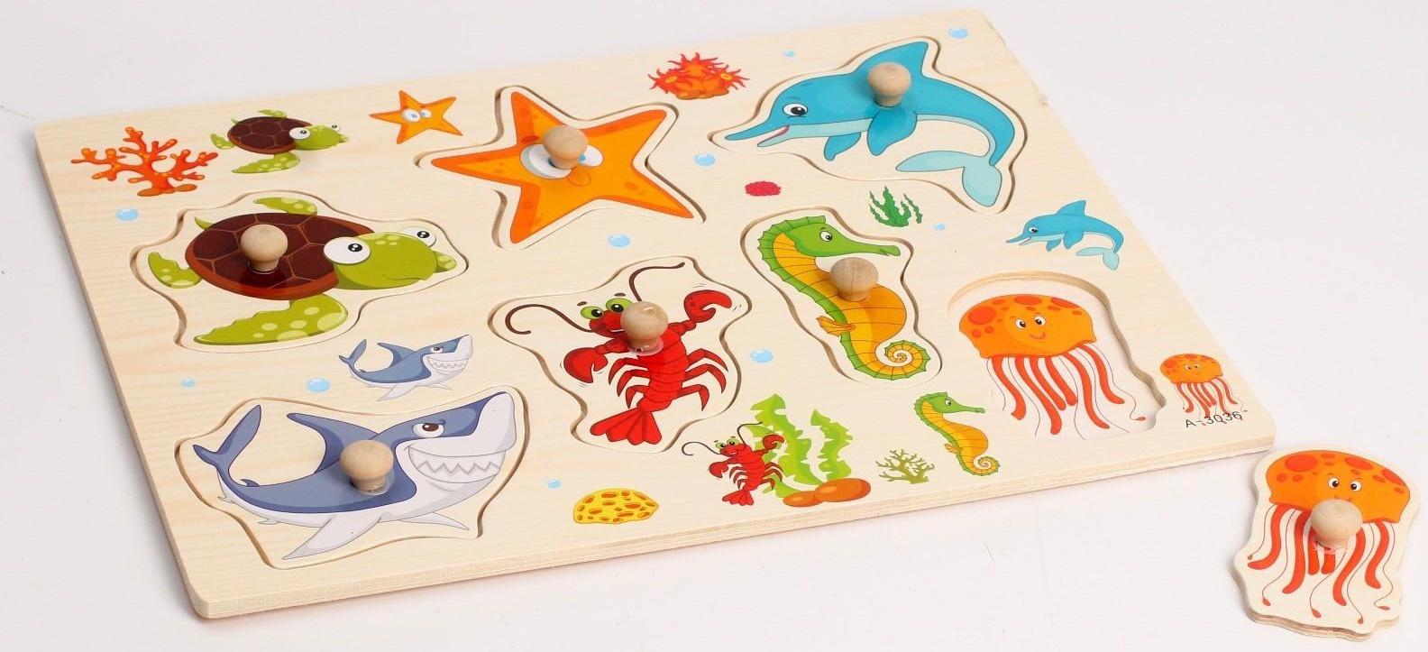 Рамка-вкладыш «Подбери картинку. На дне морском»