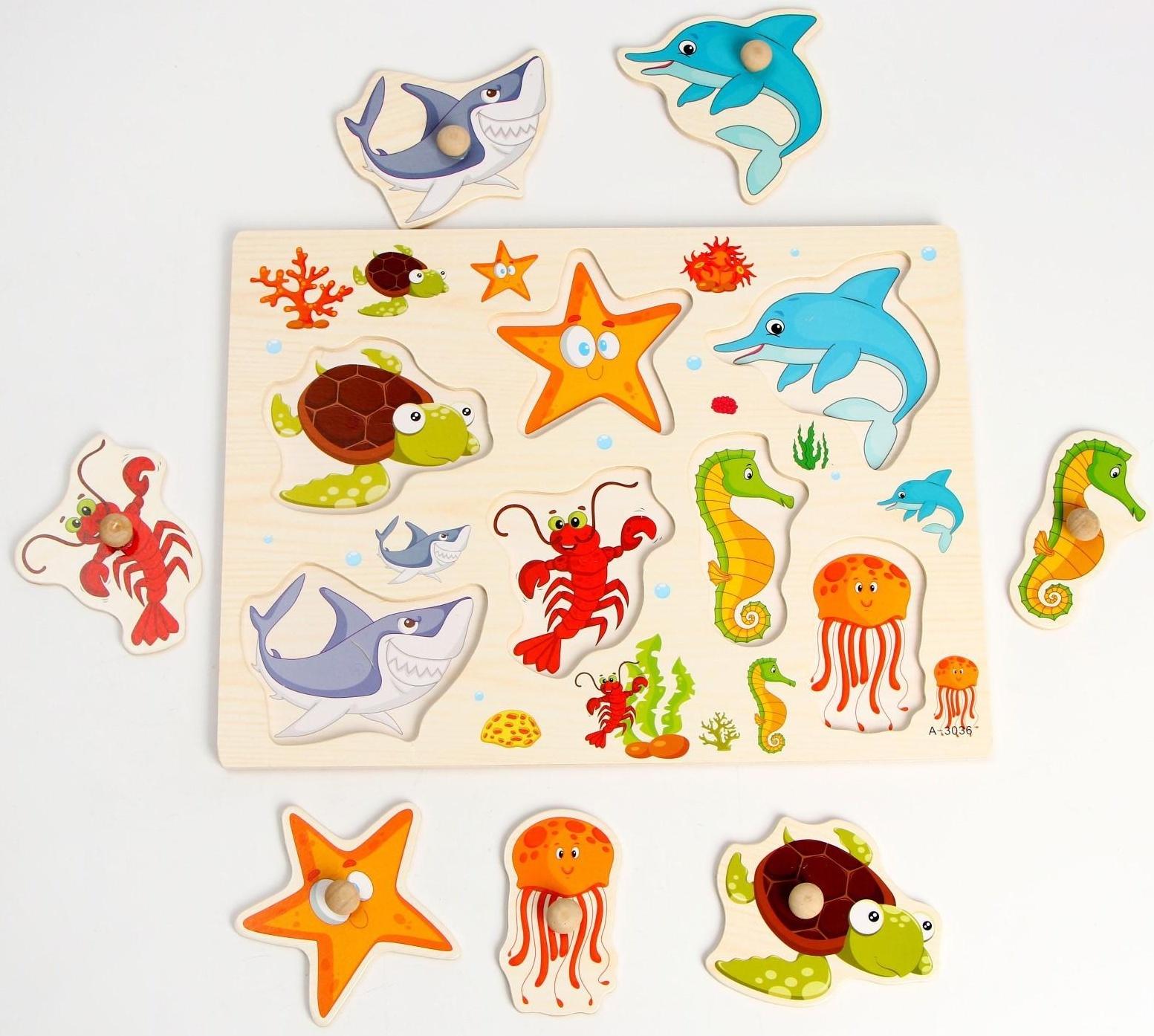 Рамка-вкладыш «Подбери картинку. На дне морском»