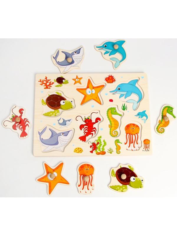 Рамка-вкладыш «Подбери картинку. На дне морском»