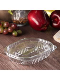 Контейнер одноразовый с неразъёмной крышкой ПР-РКС-250, 250 мл, 15,9×13×3 см, цвет прозрачный