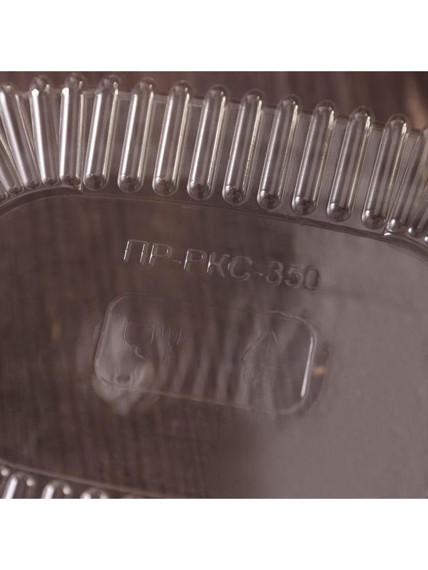 Контейнер одноразовый с неразъёмной крышкой ПР-РКС-350, 350 мл, 15,9×13×4 см, цвет прозрачный