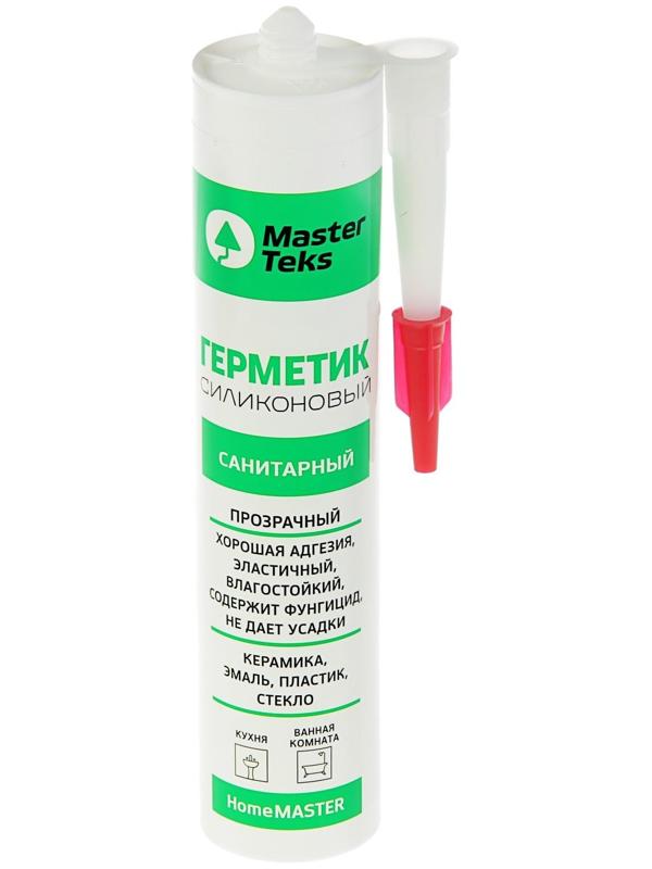 Герметик MasterTeks Homemaster, силиконовый, санитарный, прозрачный, 260 мл