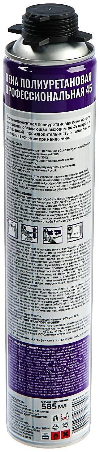 Пена монтажная REMONT PLUS, профессиональная, всесезонная, 585 мл