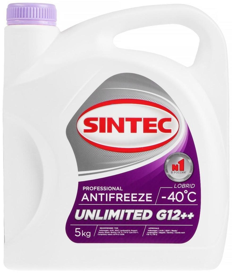Антифриз Sintec Unlimited красно-фиолетовый, 5 л