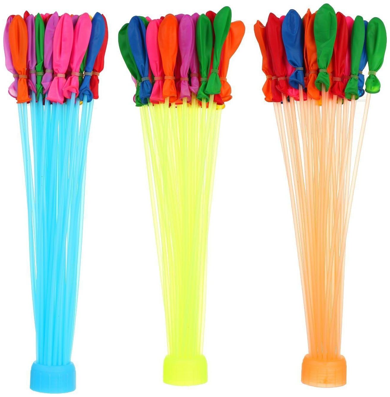 Водные бомбы «Шар», 3 насадки, 37 шаров, цвета МИКС